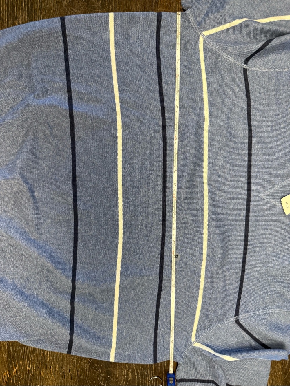 NWT Brooks Brothers Men's XL Blue Navy Ivory Striped Crewneck Sweater - Picture 5 of 5